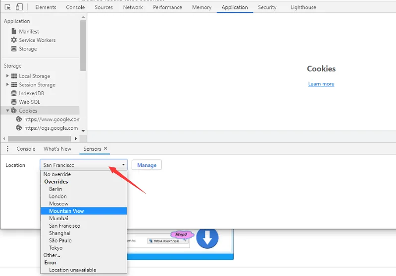 /developer-tools-features/images/select-location.webp
