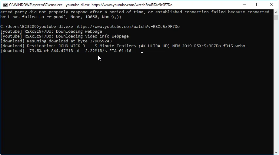Download 4K YouTube from CMD /download-youtube-videos-4k-with-sound/images/downloading-from-cmd.webp
