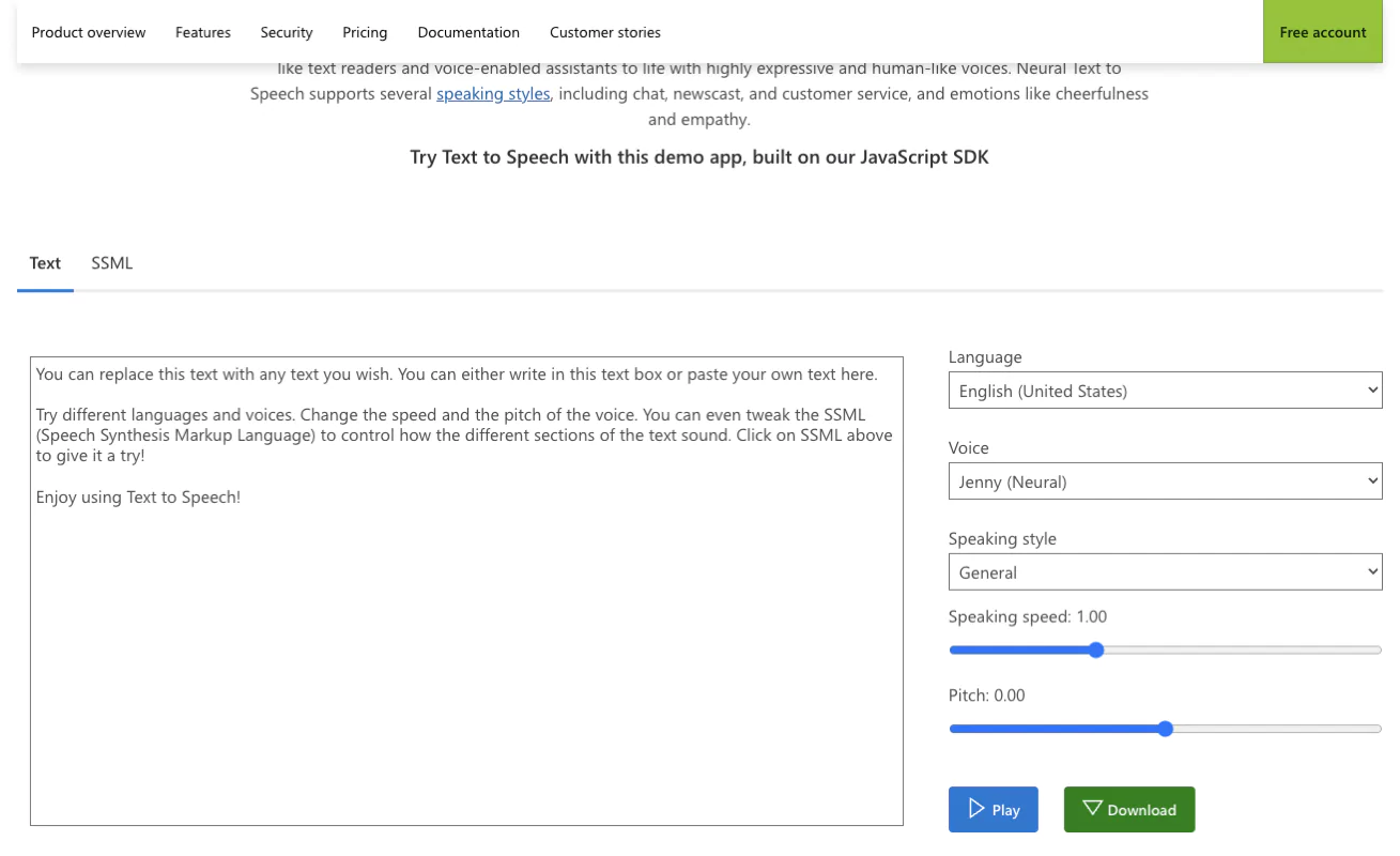 Azure Text to Speech Demo /text-to-speech/images/azure.webp