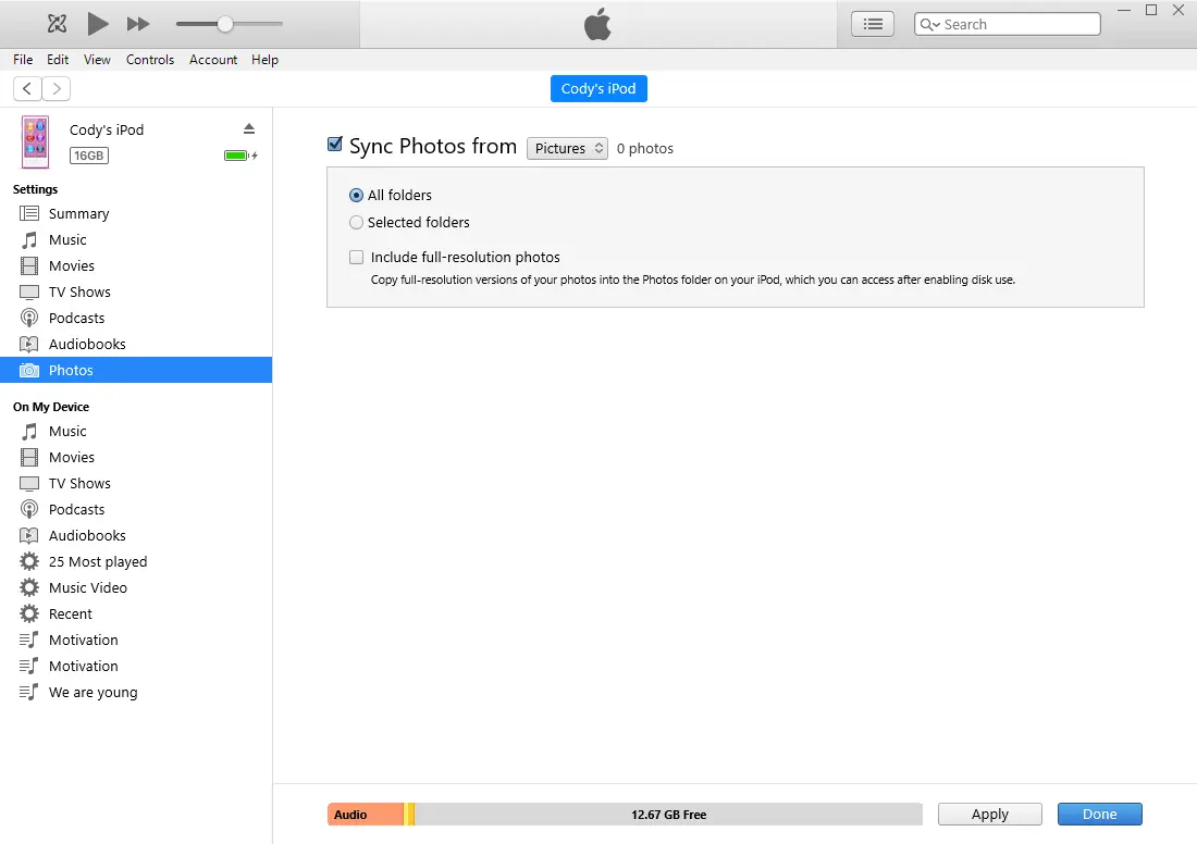 iTunes Sync Images /transfer-photos-from-iphone-to-pc/images/iTunes-sync-photos.webp
