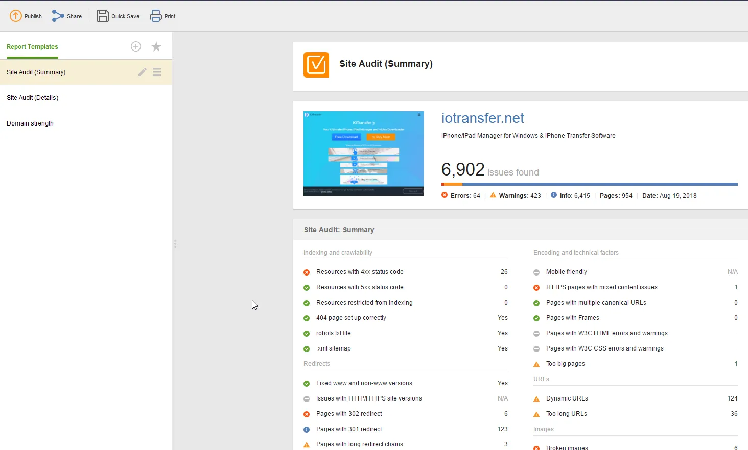 Website Auditor Summary /website-auditor-review/images/site-audit-summary.webp