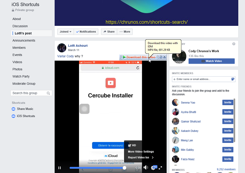 Private facebook video downloader