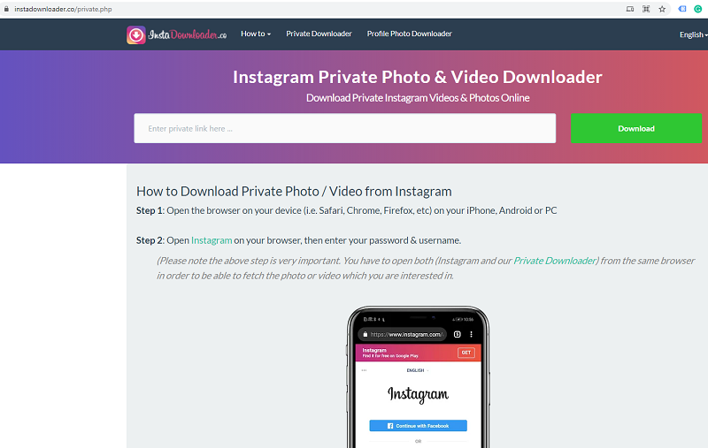instagram download private account