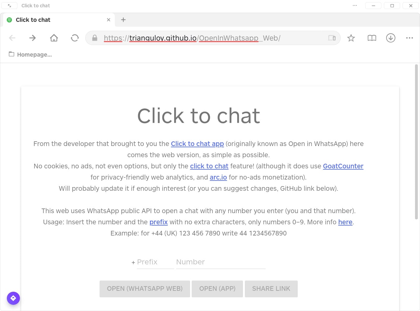 Online Click to Chat