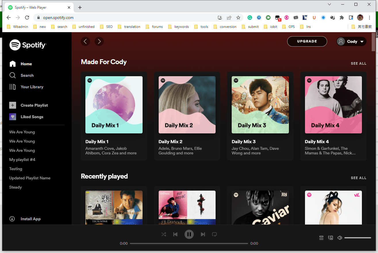 Spotify web player