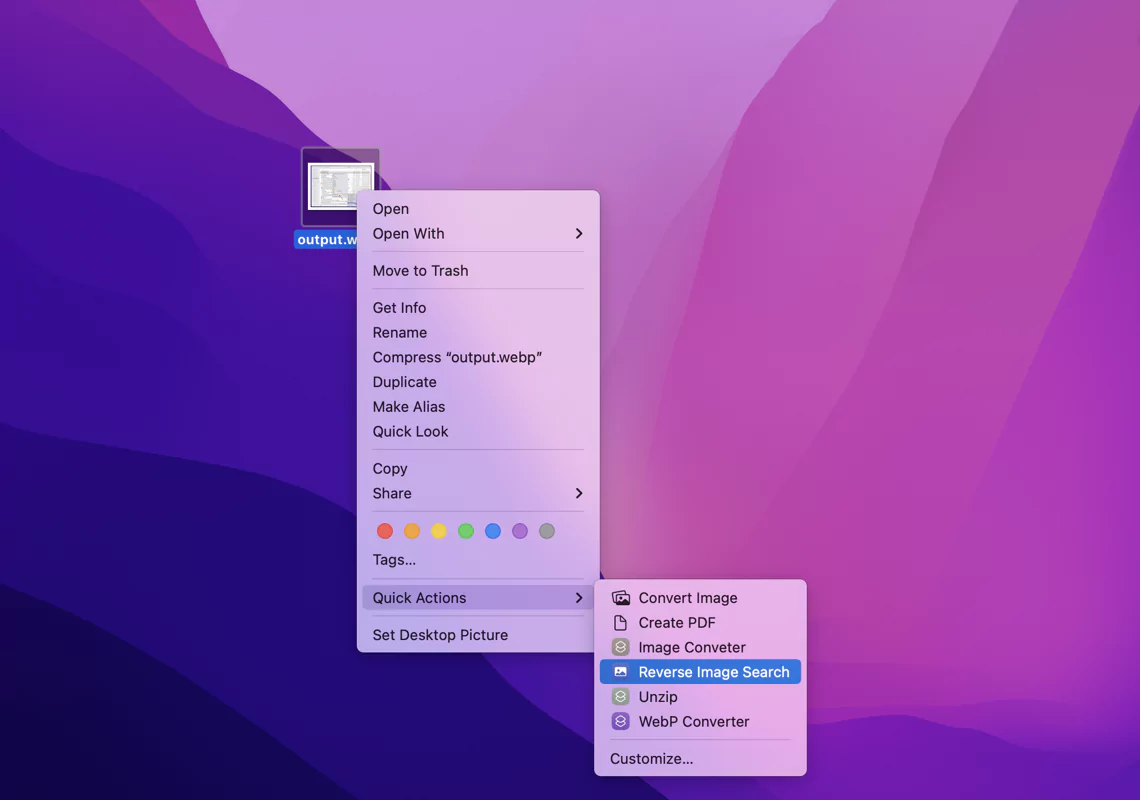 Reverse Image Search Shortcut