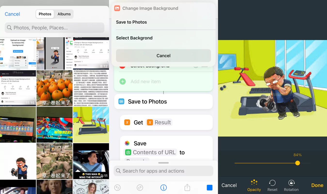 Chnage Image Background Shortcut