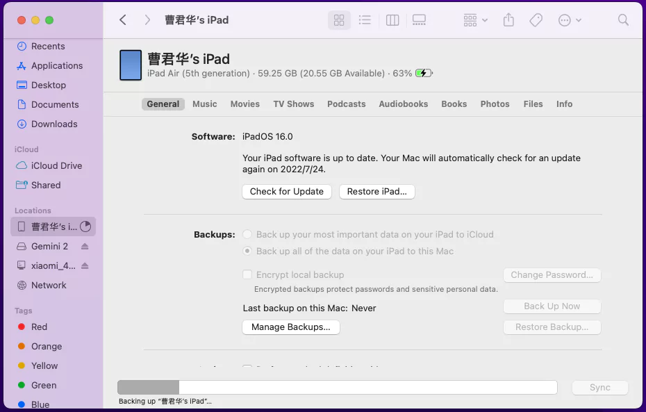 Manage iPhone Backup