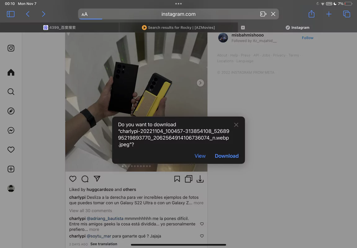 an Ins Downloader Shortcut