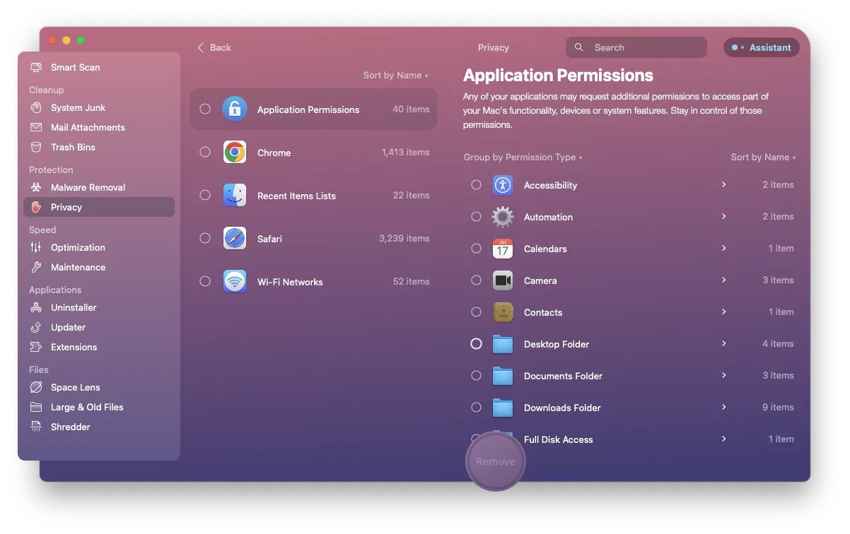 CleanMyMac X Privacy