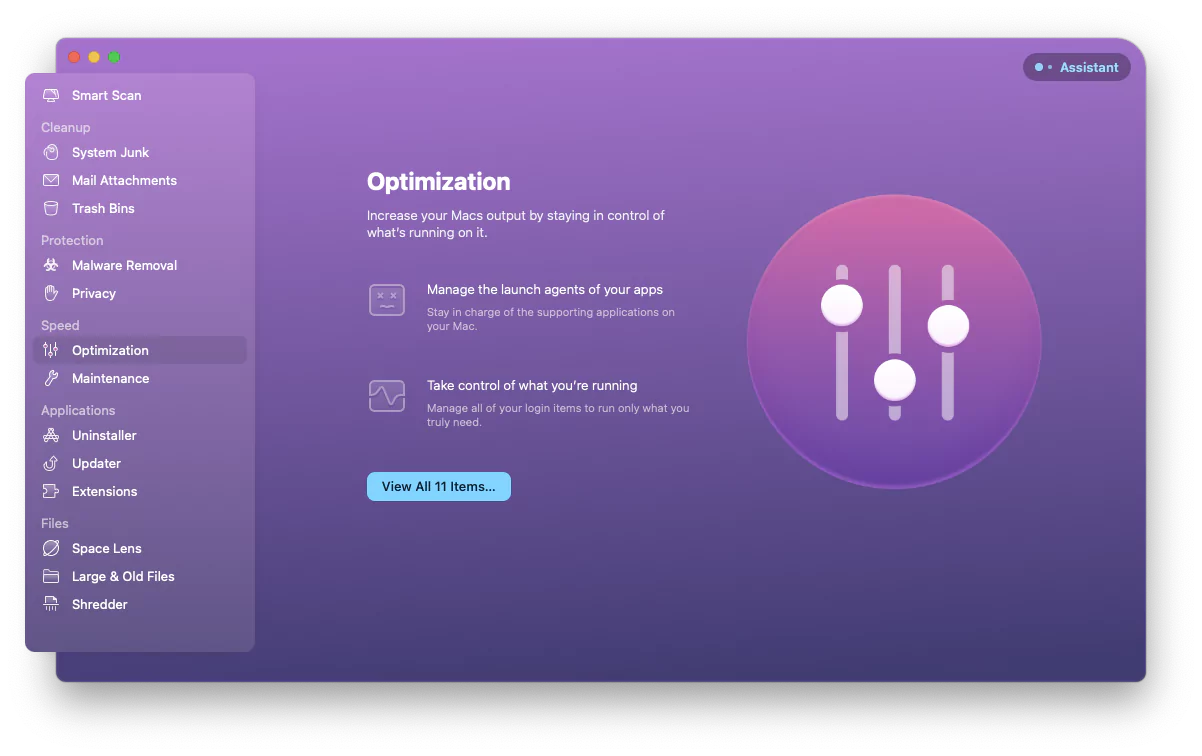 CleanMyMac X Speed Optimization