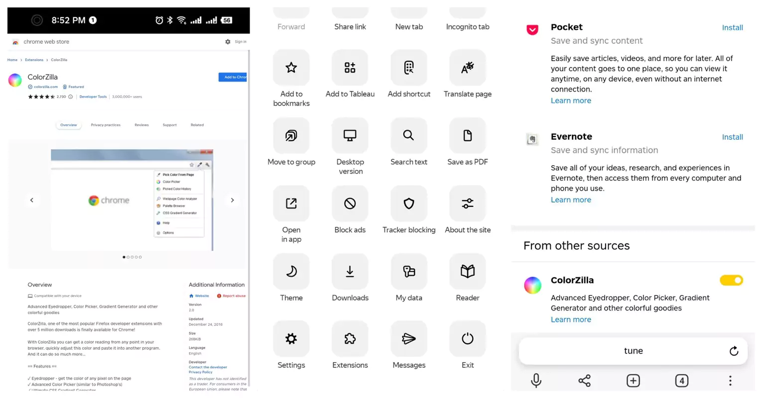 Add Chrome Extension with Yandex for Android 