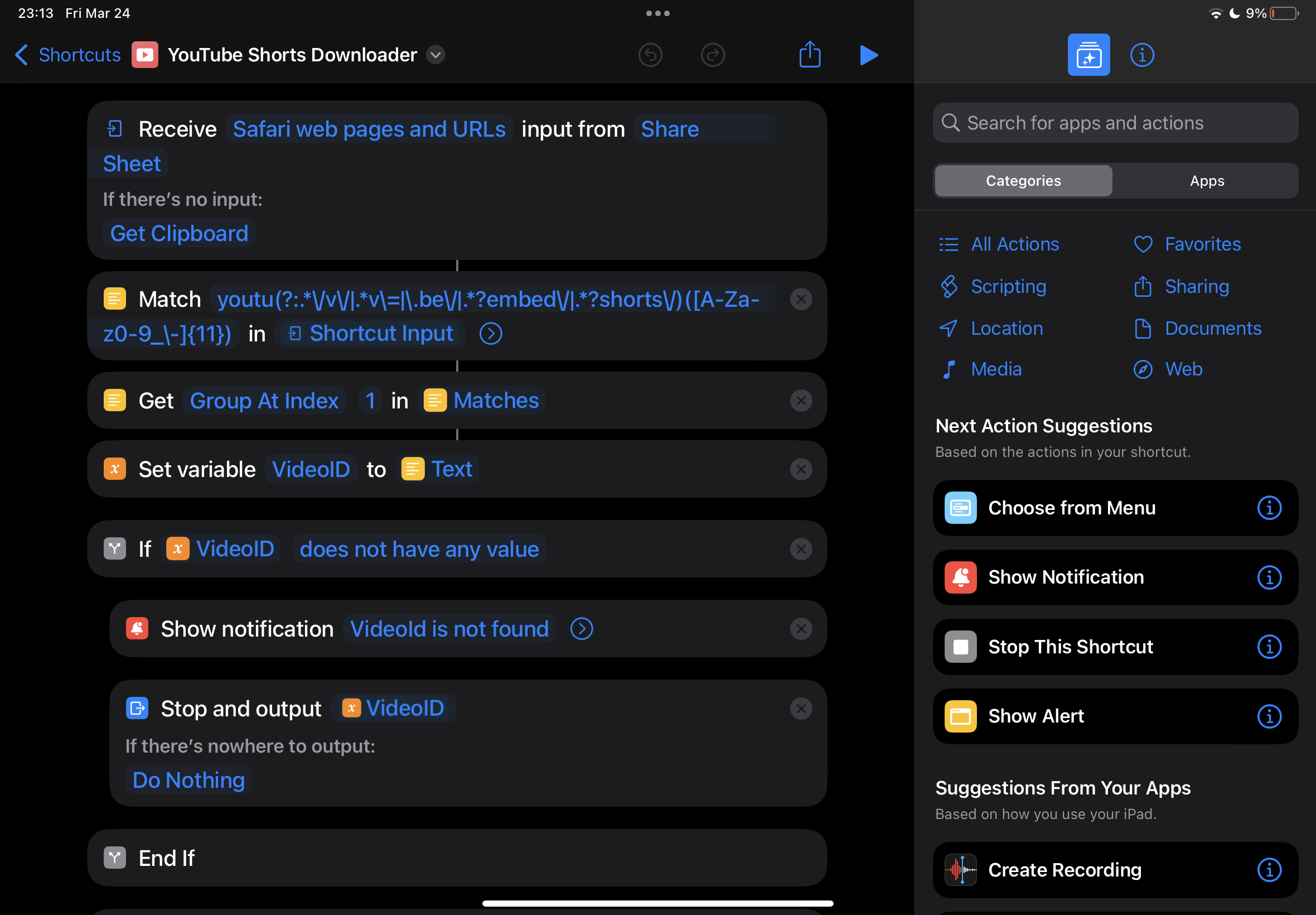 YouTube Shorts Downloader Shortcut