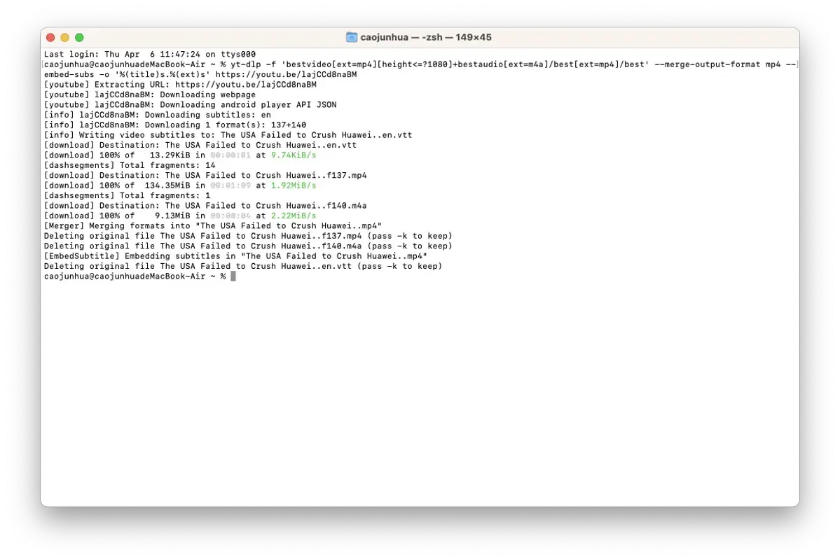 yt-dlp Download with Subtitles