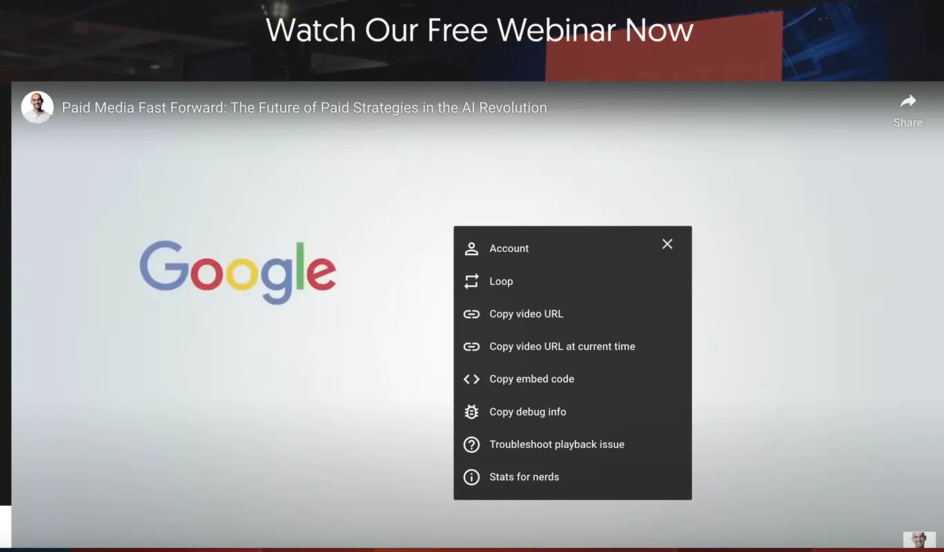 Copy Webinar Video URL