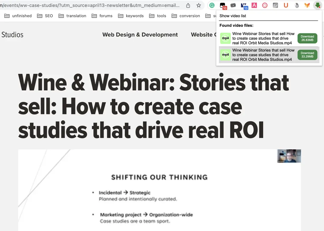 Extension to Download Webinar Video