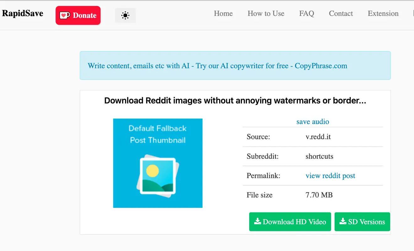 Online Reddit Video Downloader