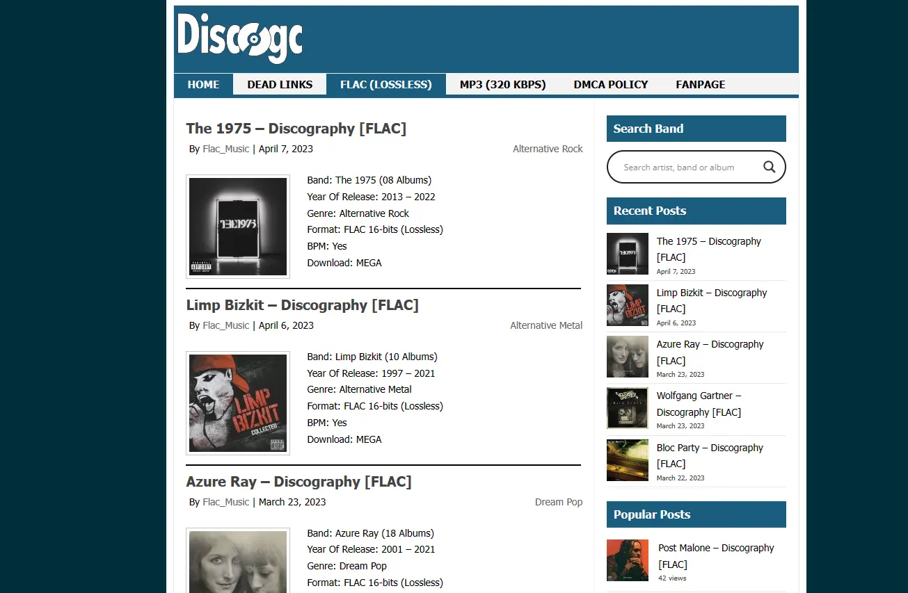 Discogc FLAC Website