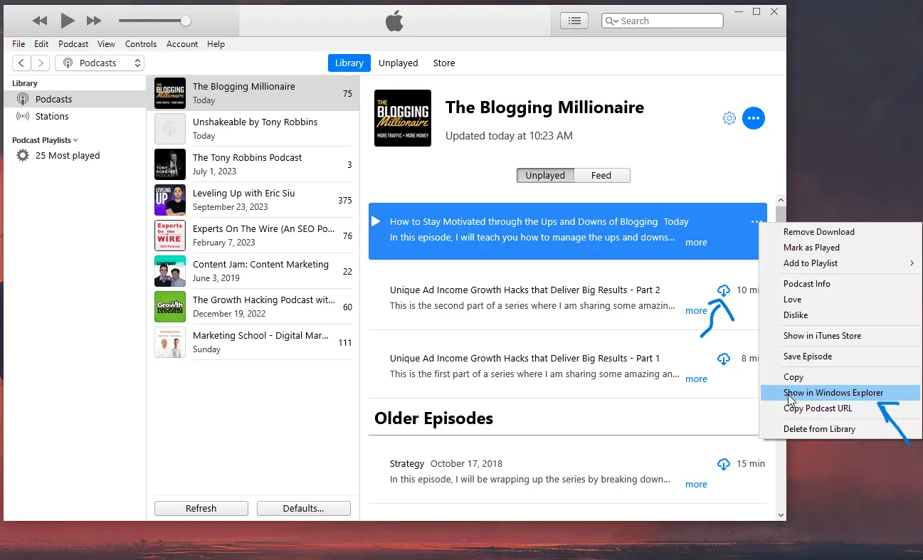 iTunes-Download-Podcasts