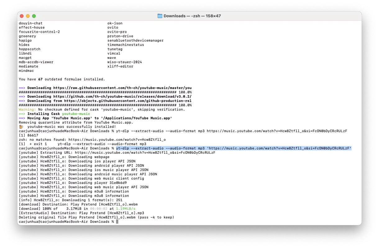 Download Music from YouTube Using yt-dlp