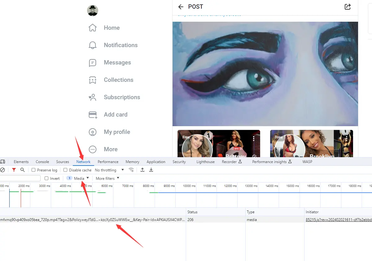 Download OnlyFans videos with Developer Tools
