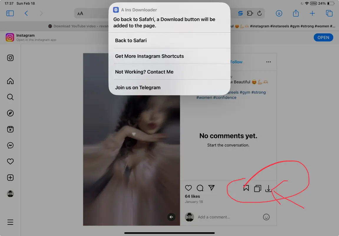 Instagram Downloader Shortcut