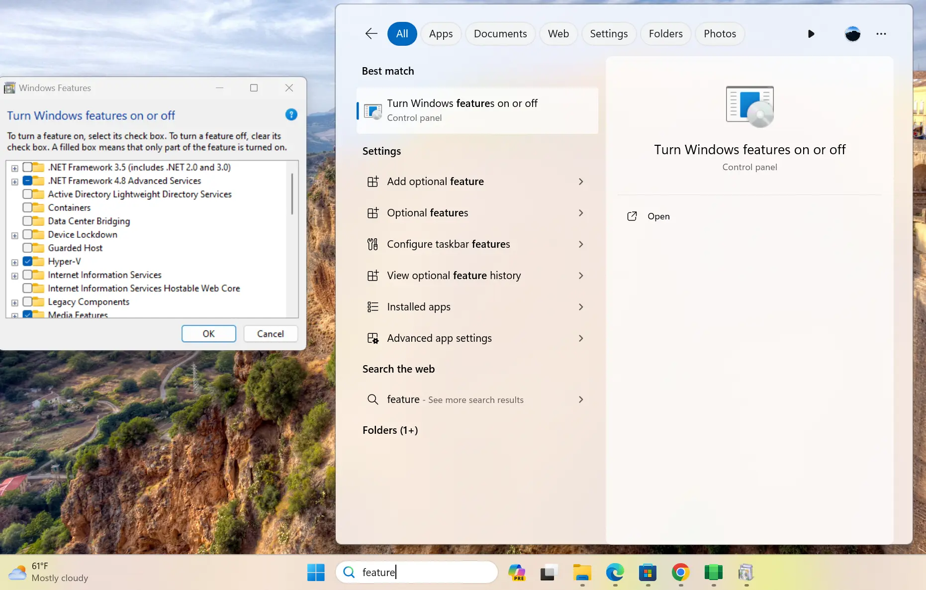 Turn Windows features On 