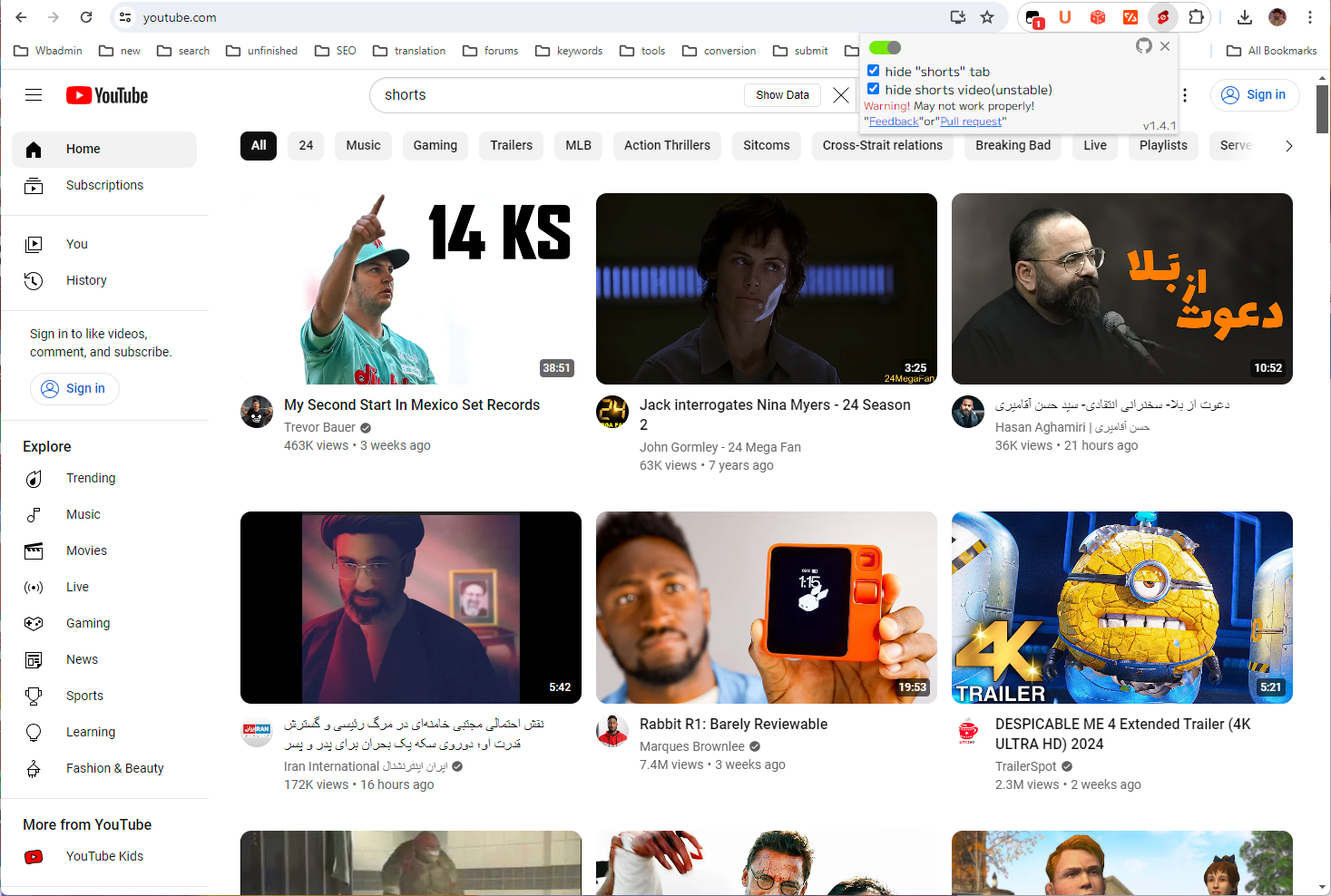 YouTube Shorts Blocker Extension