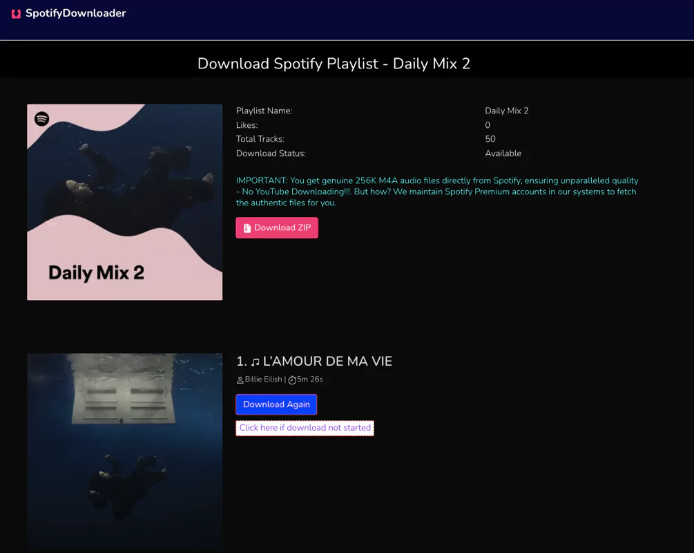 Online Spotify Playlist Downloader