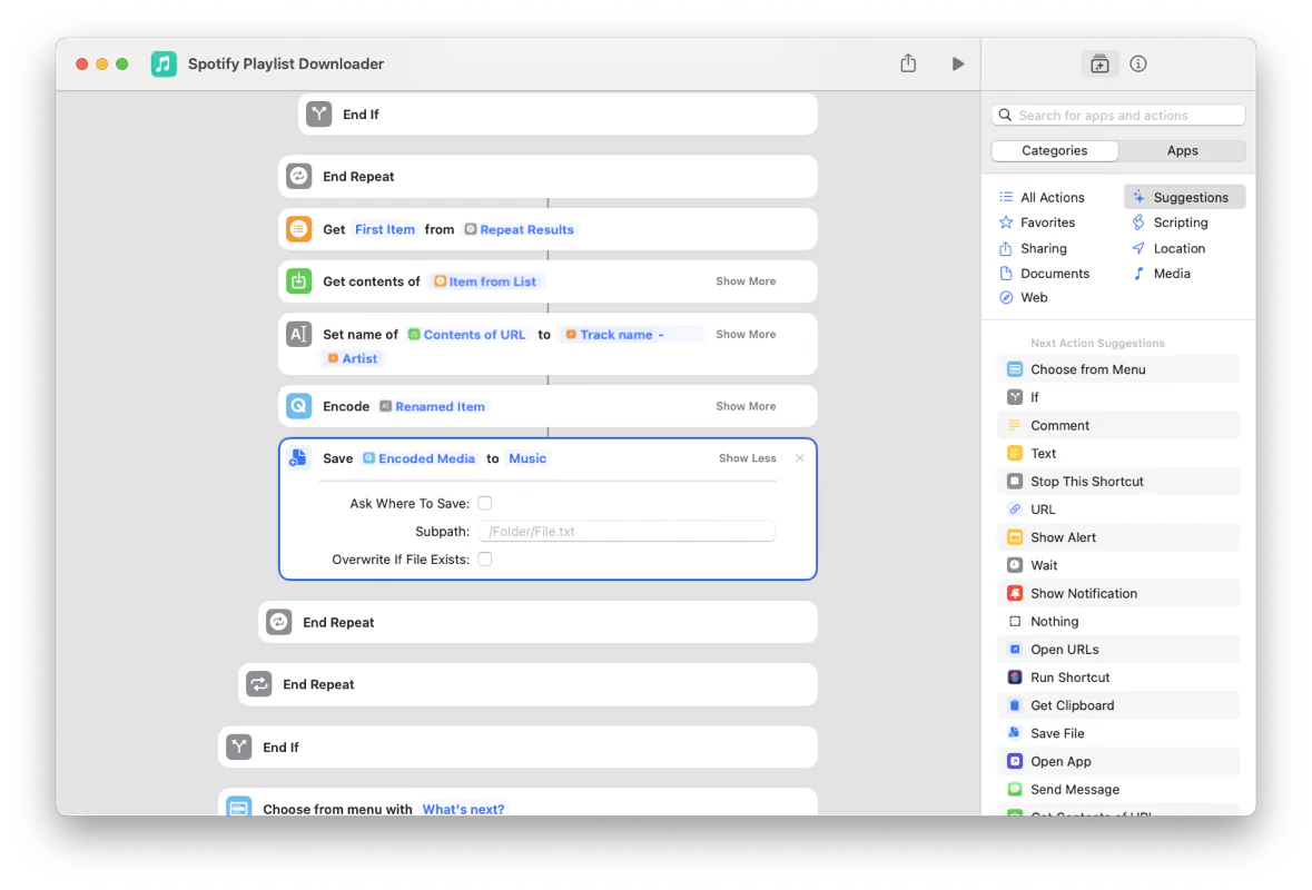 Spotify Playlist Downloader Shortcut