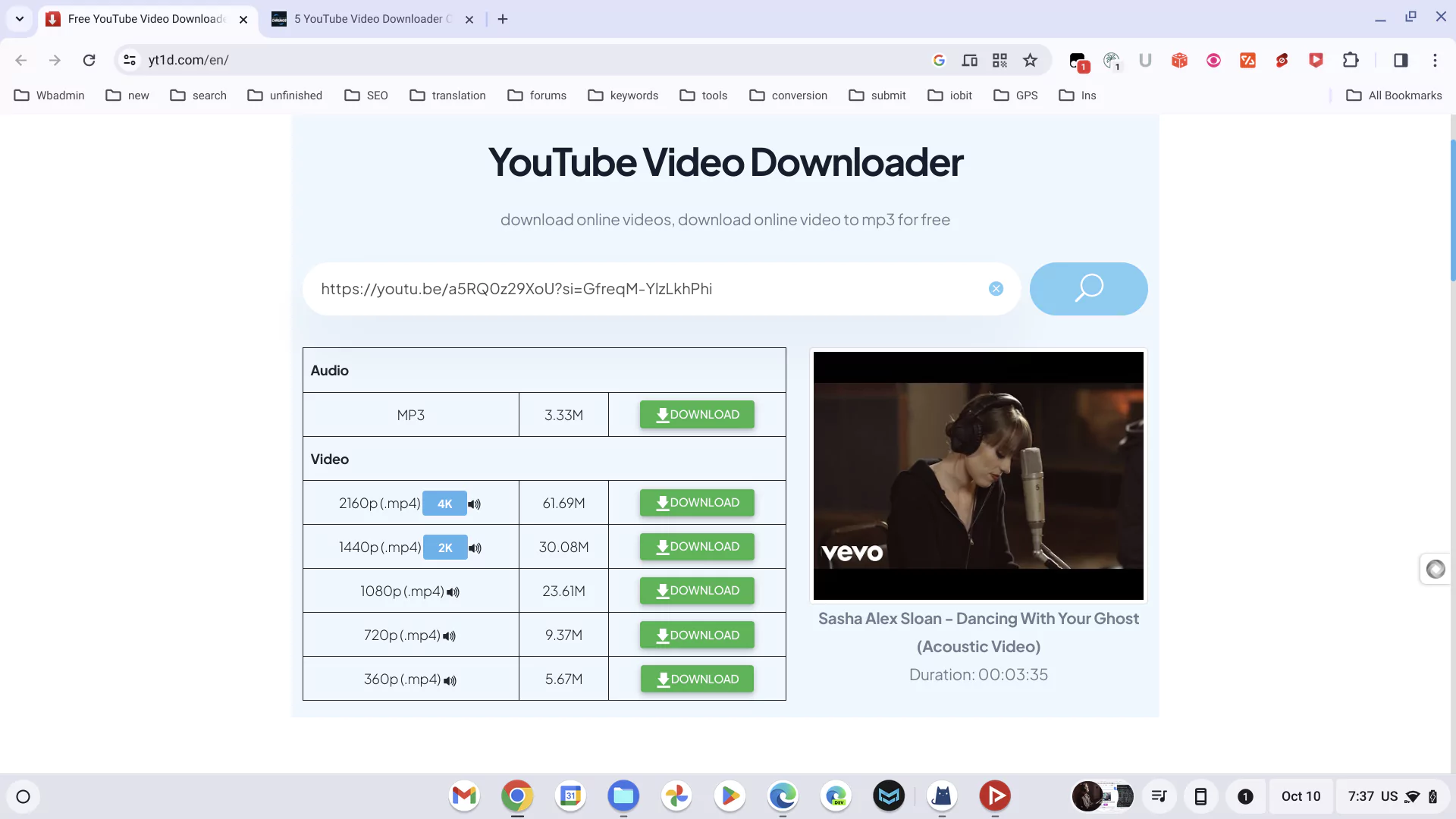 YouTube Online Downloader Chromebook