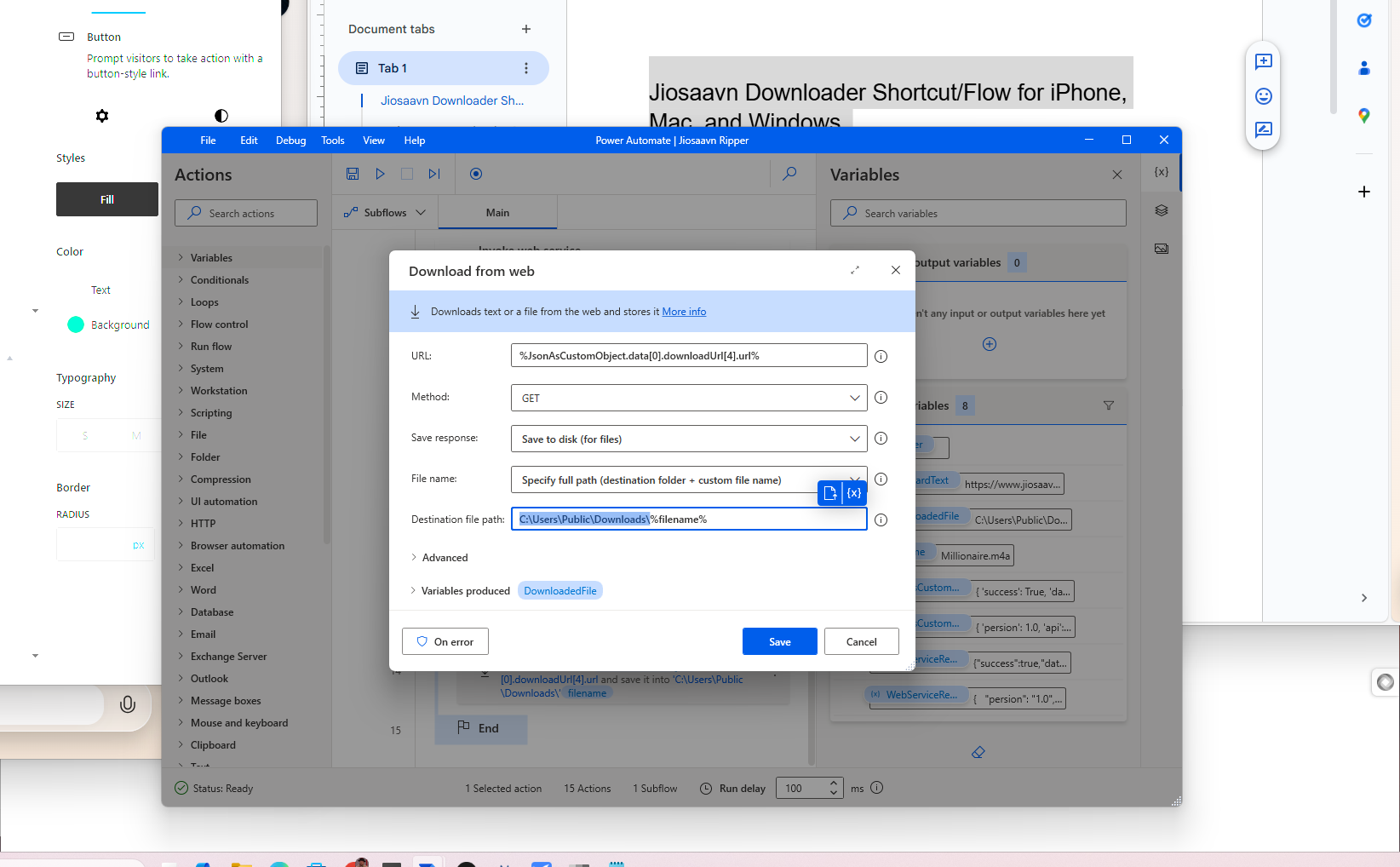 Jiosaavn Downloader Flow on Windows