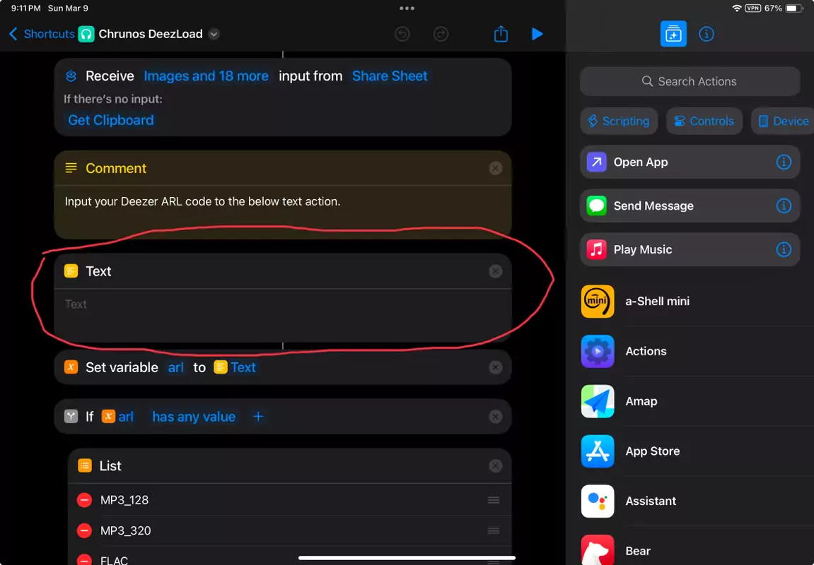 Deezload Shortcut Input ARL