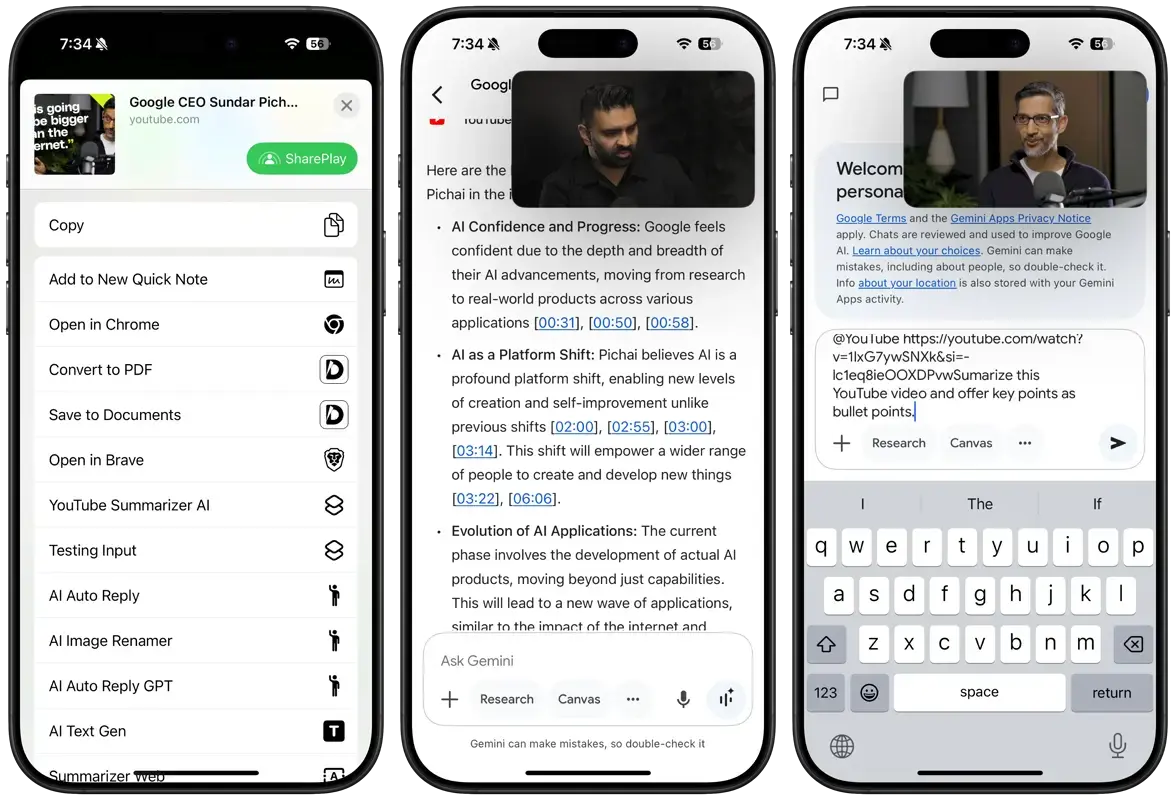 YouTube Summarizer Shortcut